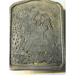 Vintage 1974 Bergamot Brass Works Alice in Wonderland F-72 Belt Buckle Brass